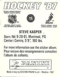 1987-88 Panini Stickers #15 Steve Kasper Back