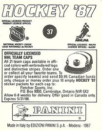 1987-88 Panini Stickers #37 Hartford Whalers Logo Back