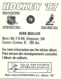 1987-88 Panini Hockey Stickers #79 Kirk Muller Back