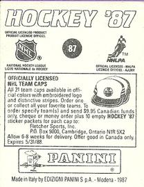 1987-88 Panini Stickers #87 Mikko Makela Back