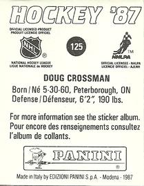 1987-88 Panini Stickers #125 Doug Crossman Back