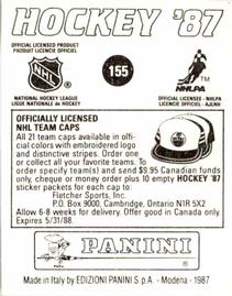 1987-88 Panini Stickers #155 Dale Hunter Back