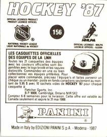 1987-88 Panini Stickers #156 Quebec Nordiques Logo Back
