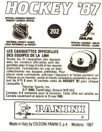 1987-88 Panini Stickers #202 Calgary Flames Logo Back