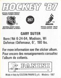 1987-88 Panini Stickers #207 Gary Suter Back