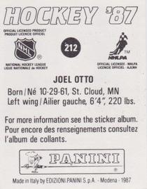 1987-88 Panini Stickers #212 Joel Otto Back