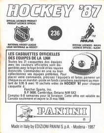 1987-88 Panini Hockey Stickers #236 Detroit Red Wings Logo Back