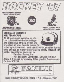 1987-88 Panini Stickers #253 Edmonton Oilers Logo Back