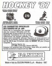 1987-88 Panini Hockey Stickers #270 Los Angeles Kings Logo Back
