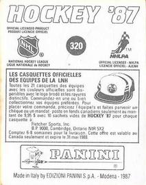 1987-88 Panini Hockey Stickers #320 Wendel Clark Back