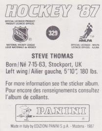 1987-88 Panini Hockey Stickers #329 Steve Thomas Back