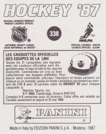 1987-88 Panini Stickers #338 Vancouver Canucks Logo Back