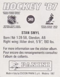 1987-88 Panini Hockey Stickers #349 Stan Smyl Back