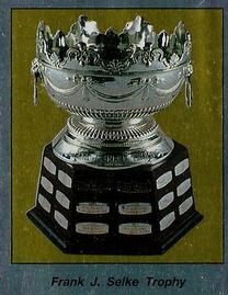 1987-88 Panini Hockey Stickers #385 Frank J. Selke Trophy Front