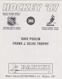 1987-88 Panini Hockey Stickers #386 Dave Poulin Back