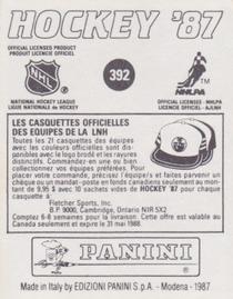 1987-88 Panini Hockey Stickers #392 Philadelphia Flyers Team Photo Back