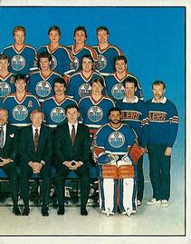 1987-88 Panini Hockey Stickers #396 Edmonton Oilers Team Photo Front