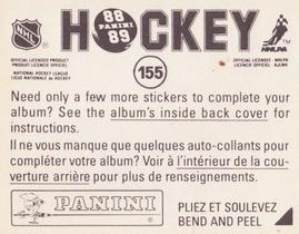 1988-89 Panini Stickers #155 Dale Hawerchuk Back