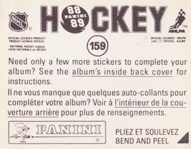 1988-89 Panini Hockey Stickers #159 Thomas Steen Back