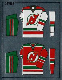 1988-89 Panini Hockey Stickers #266 New Jersey Devils Uniform Front
