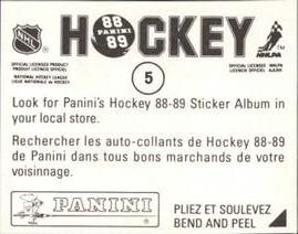 1988-89 Panini Hockey Stickers #5 Al MacInnis Back