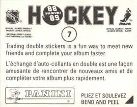 1988-89 Panini Hockey Stickers #7 Gary Suter Back