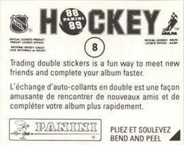 1988-89 Panini Stickers #8 Mike Bullard Back