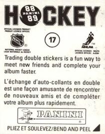 1988-89 Panini Hockey Stickers #17 Calgary Flames Back