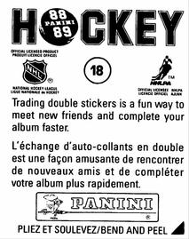 1988-89 Panini Hockey Stickers #18 Chicago Blackhawks Team Logo Back