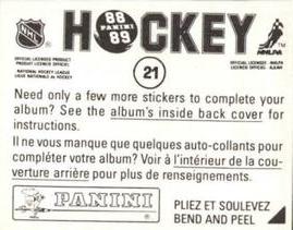 1988-89 Panini Hockey Stickers #21 Darren Pang Back
