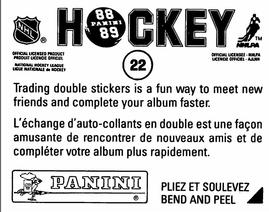 1988-89 Panini Hockey Stickers #22 Bob Murray Back