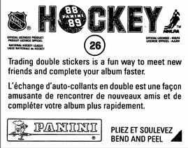 1988-89 Panini Hockey Stickers #26 Steve Larmer Back