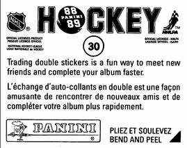 1988-89 Panini Stickers #30 Steve Thomas Back