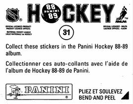 1988-89 Panini Hockey Stickers #31 Rick Vaive Back