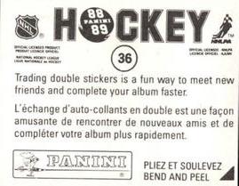 1988-89 Panini Stickers #36 Glen Hanlon Back