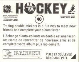 1988-89 Panini Hockey Stickers #40 Brent Ashton Back