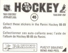1988-89 Panini Hockey Stickers #45 Adam Oates Back
