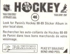 1988-89 Panini Hockey Stickers #46 Bob Probert Back