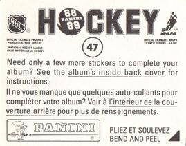 1988-89 Panini Hockey Stickers #47 Steve Yzerman Back