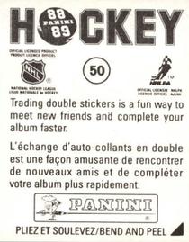1988-89 Panini Stickers #50 Edmonton Oilers Team Logo Back