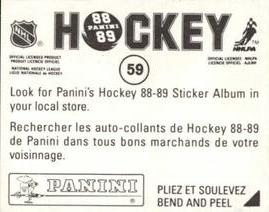 1988-89 Panini Hockey Stickers #59 Jari Kurri Back
