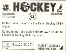 1988-89 Panini Hockey Stickers #62 Craig Simpson Back
