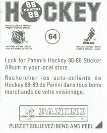 1988-89 Panini Stickers #64 Edmonton Oilers Team Photo Back