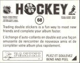 1988-89 Panini Stickers #68 Glenn Healy Back