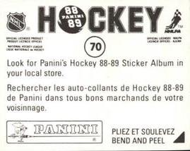 1988-89 Panini Hockey Stickers #70 Steve Duchesne Back