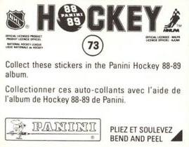 1988-89 Panini Hockey Stickers #73 Mike Allison Back