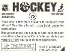 1988-89 Panini Hockey Stickers #75 Jimmy Carson Back