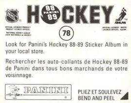 1988-89 Panini Hockey Stickers #78 Luc Robitaille Back