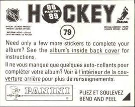 1988-89 Panini Hockey Stickers #79 Dave Taylor Back