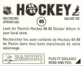 1988-89 Panini Hockey Stickers #85 Kari Takko Back